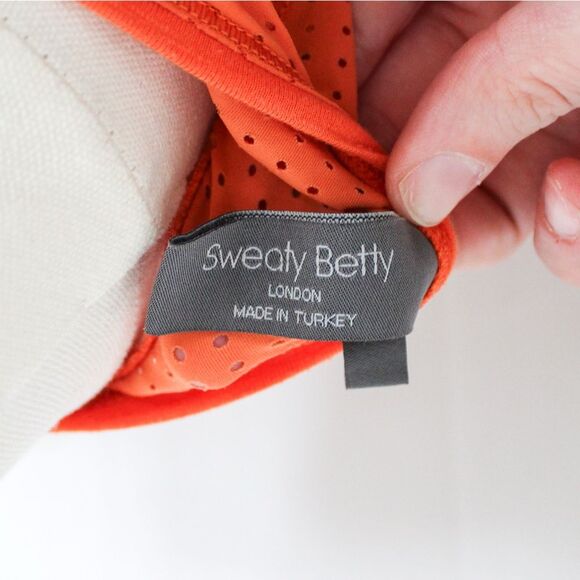 Sweaty Betty Women's Orange Racerback Perforated Tank Top Small - Picture 7 of 9